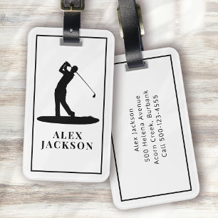 Personalisierter Monogram Golfer Logo hinzufügen Gepäckanhänger