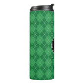 Personalisierter Monogram Green Travel Coffee Tumb Thermosbecher (Nach links gedreht)