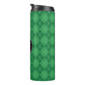 Personalisierter Monogram Green Travel Coffee Tumb Thermosbecher (Nach rechts gedreht)