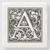 Personalisierter Monogram Letter A Wedday Steinuntersetzer (Vorderseite)