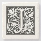 Personalisierter Monogram Letter J Wedday Steinuntersetzer (Vorderseite)