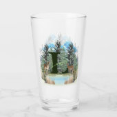 Personalisierter Monogram Letter L Glas (Rückseite)