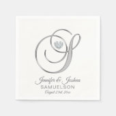 Personalisierter Monogram Letter S White Wedding Serviette (Vorderseite)