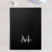 Personalisierter Monogram Name Black Notebook Notizblock