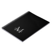Personalisierter Monogram Name Black Notebook Notizblock (Linke Seite)