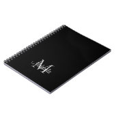 Personalisierter Monogram Name Black Notebook Notizblock (Linke Seite)