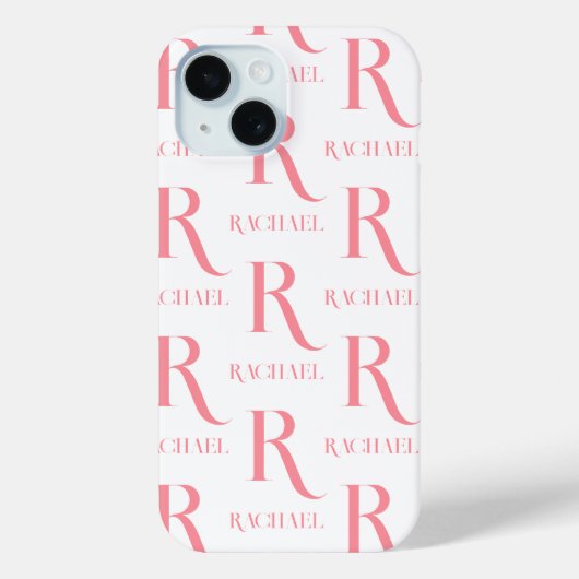 Personalisierter Monogram Name Minimal Stilvoll ro Case-Mate iPhone Hülle (Rückseite)