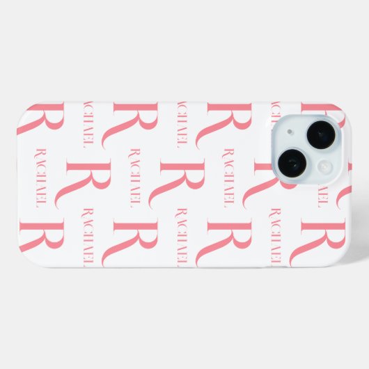 Personalisierter Monogram Name Minimal Stilvoll ro Case-Mate iPhone Hülle (Rückseite (Horizontal))