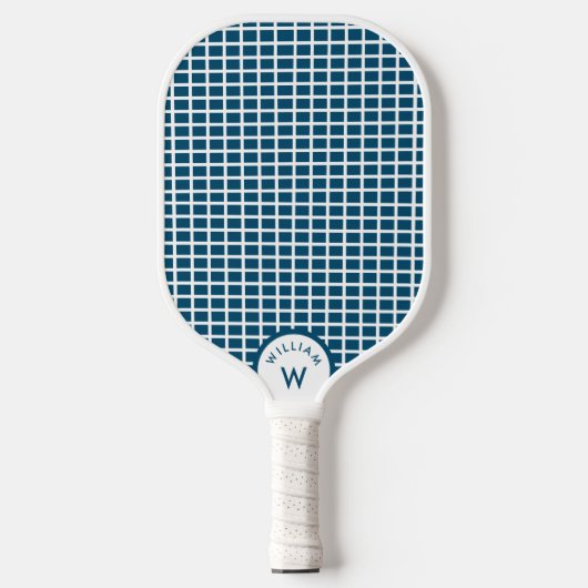 Personalisierter Monogram Name Pickleball String B Schläger (Vorderseite)