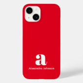 Personalisierter Monogram Name Simple Red Modern Case-Mate iPhone Hülle (Rückseite)