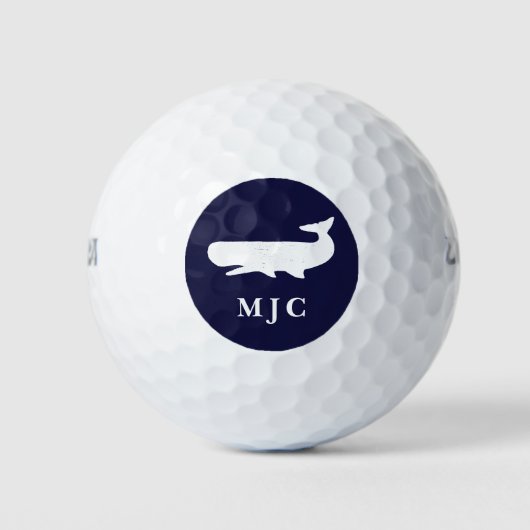 Personalisierter Monogram Nautical Navy Blue Class Golfball (Vorderseite)