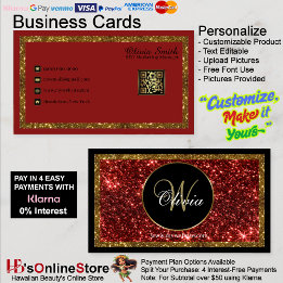 Personalisierter Monogram Red Gold Glitzer QR Code Visitenkarte