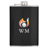 Personalisierter Monogram Stilftiger Fox- und Golf Flachmann (Vorderseite)