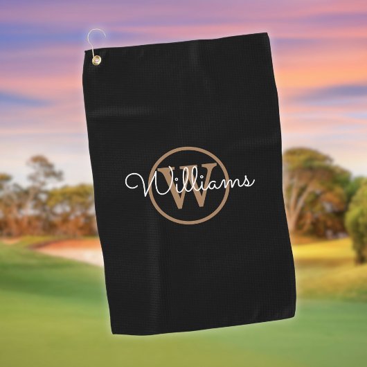 Personalisierter Monogram Stilskriptname Golfhandtuch