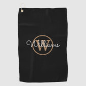 Personalisierter Monogram Stilskriptname Golfhandtuch (Vorderseite)