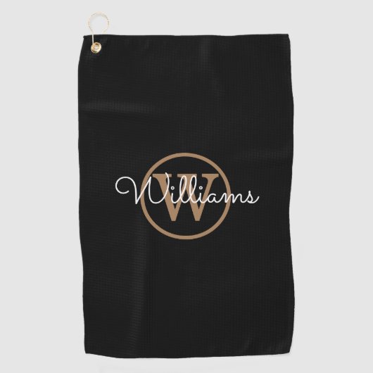 Personalisierter Monogram Stilskriptname Golfhandtuch (Vorderseite)