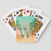 Personalisierter Monogram Summer Vibes Palm Tree Spielkarten (Rückseite)