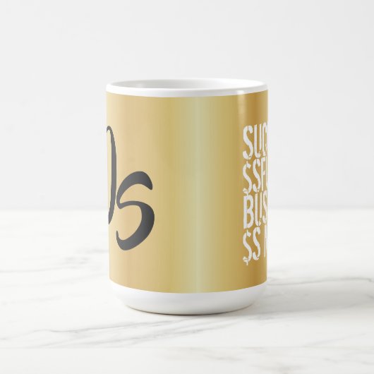 Personalisierter Monogram Trendy Design Gold-Erfol Kaffeetasse (Mittel)