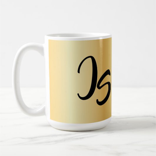 Personalisierter Monogram Trendy Design Gold-Erfol Kaffeetasse (Links)