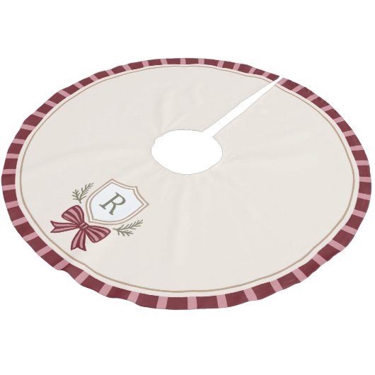 Personalisierter Monogram Weihnachtsrock Polyester Weihnachtsbaumdecke (Schrägansicht)