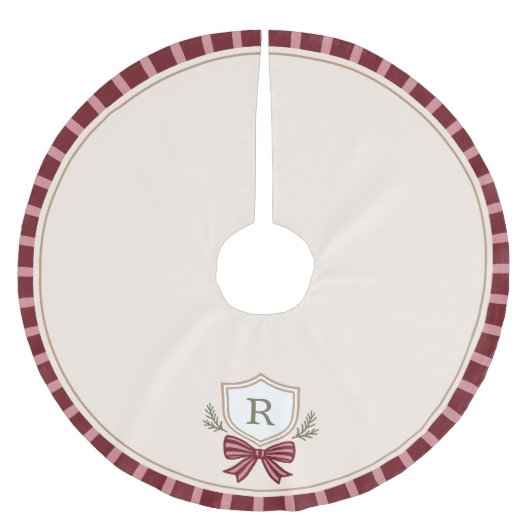 Personalisierter Monogram Weihnachtsrock Polyester Weihnachtsbaumdecke (Vorderseite)