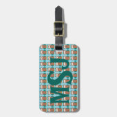 Personalisierter Monogram Wise Brown Barwl Bird Gepäckanhänger (Vorderseite vertikal)