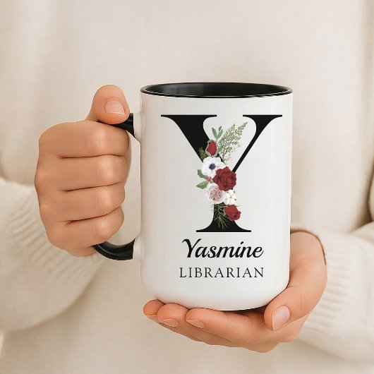 Personalisierter Monogramm-Alphabet-Becher für Bib Tasse