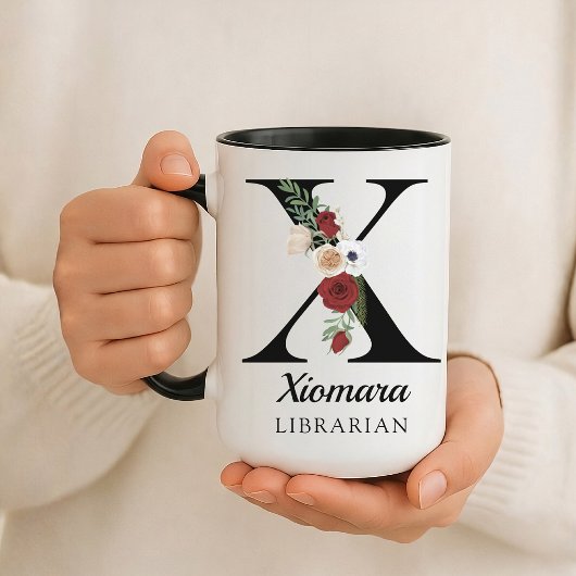 Personalisierter Monogramm-Alphabet-Becher für Büc Tasse