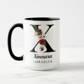 Personalisierter Monogramm-Alphabet-Becher für Büc Tasse (Links)