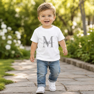 Personalisierter Monogramm Anfangsbuchstabe Name Kleinkind T-shirt