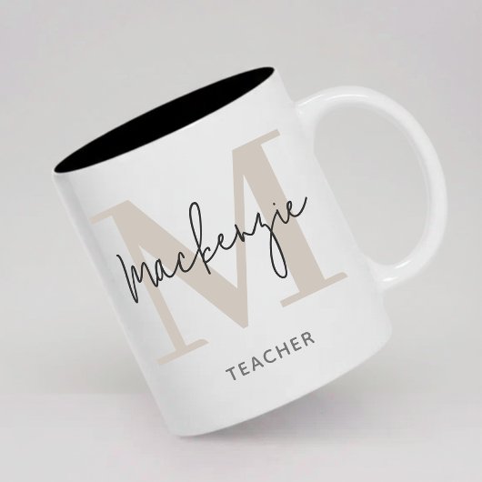 Personalisierter Monogramm-Becher Abschlussgeschen Kaffeetasse