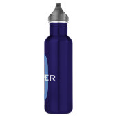 Personalisierter Monogramm blauer Name Edelstahlflasche (Rechts)