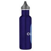 Personalisierter Monogramm blauer Name Edelstahlflasche (Links)