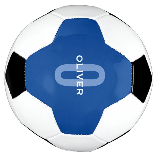 Personalisierter Monogramm blauer Name Fußball (Gedreht)