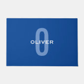 Personalisierter Monogramm blauer Name Fußmatte (Vorderseite)