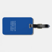 Personalisierter Monogramm blauer Name Gepäckanhänger (Rückseite horizontal)