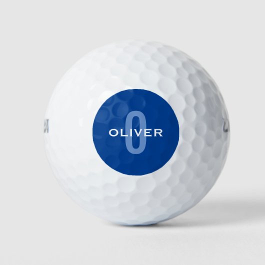 Personalisierter Monogramm blauer Name Golfball (Vorderseite)