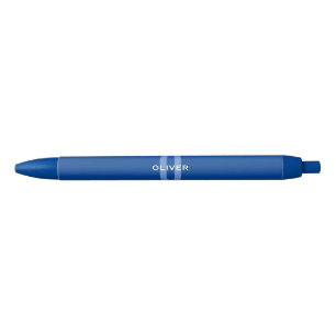 Personalisierter Monogramm blauer Name Kugelschreiber