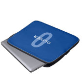 Personalisierter Monogramm blauer Name Laptopschutzhülle (Vorne Knopf)