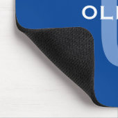 Personalisierter Monogramm blauer Name Mousepad (Ecke)