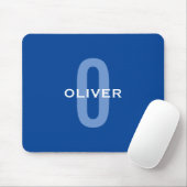 Personalisierter Monogramm blauer Name Mousepad (Mit Mouse)