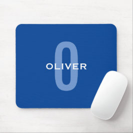 Personalisierter Monogramm blauer Name Mousepad