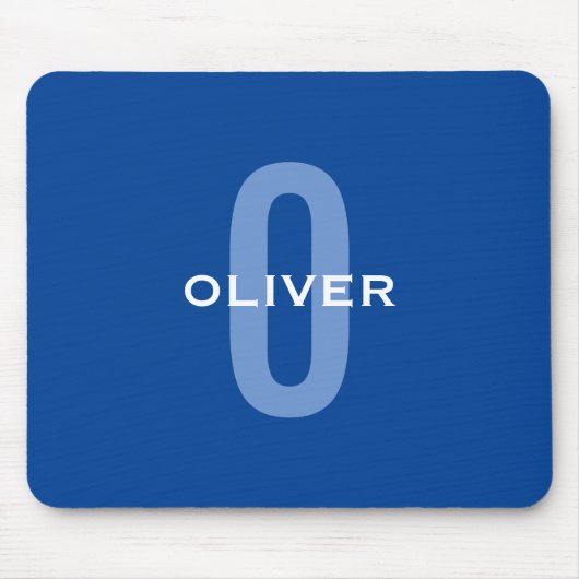 Personalisierter Monogramm blauer Name Mousepad (Vorne)