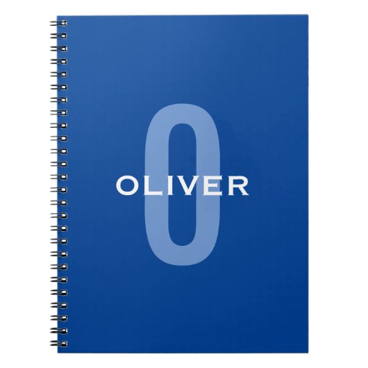 Personalisierter Monogramm blauer Name Notizblock (Vorderseite)