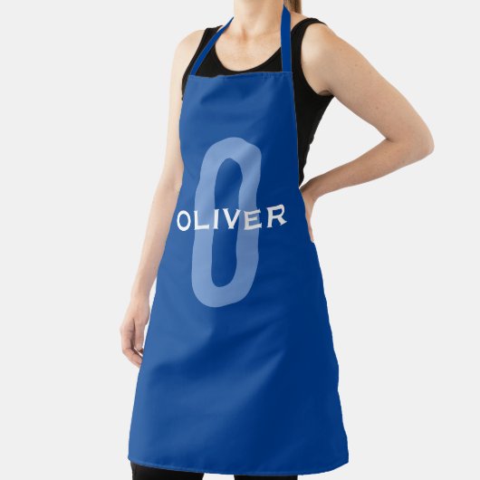 Personalisierter Monogramm blauer Name Schürze (InSitu)