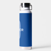 Personalisierter Monogramm blauer Name Trinkflasche (Rückseite)