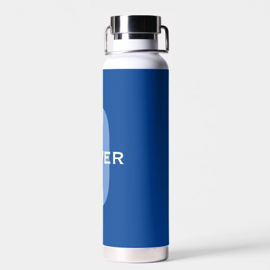 Personalisierter Monogramm blauer Name Trinkflasche (Rückseite)