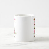 Personalisierter Monogramm-Blumenbuchstabe K Kaffeetasse (Mittel)