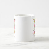 Personalisierter Monogramm-Blumenbuchstabe N Kaffeetasse (Mittel)
