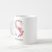 Personalisierter Monogramm-Blumenbuchstabe S Kaffeetasse (Vorderseite Links)